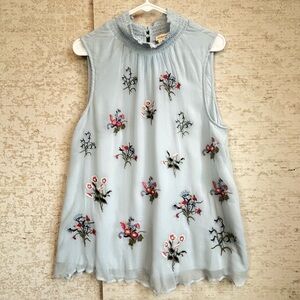 Floral Embroidered Sleeveless Top